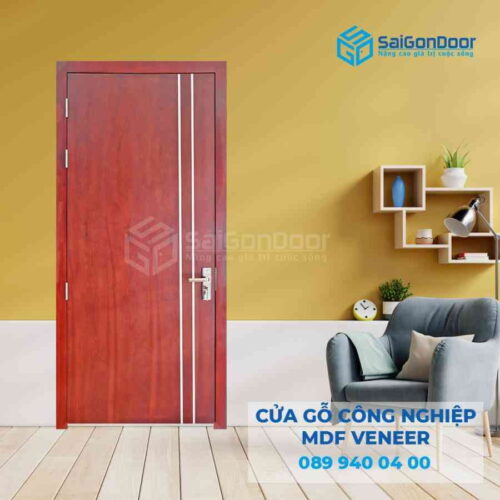 Cửa Gỗ MDF veneer P1R2 xoan dao 2