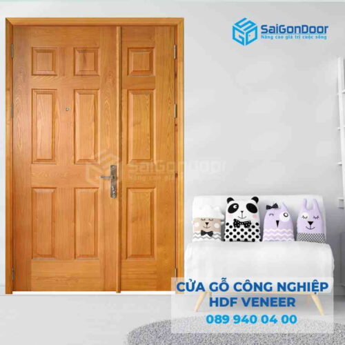 Cửa Gỗ HDF Veneer 9A soi me bong con